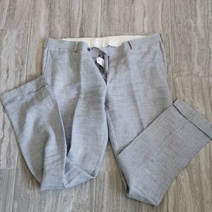 Gingham print linen dress pant